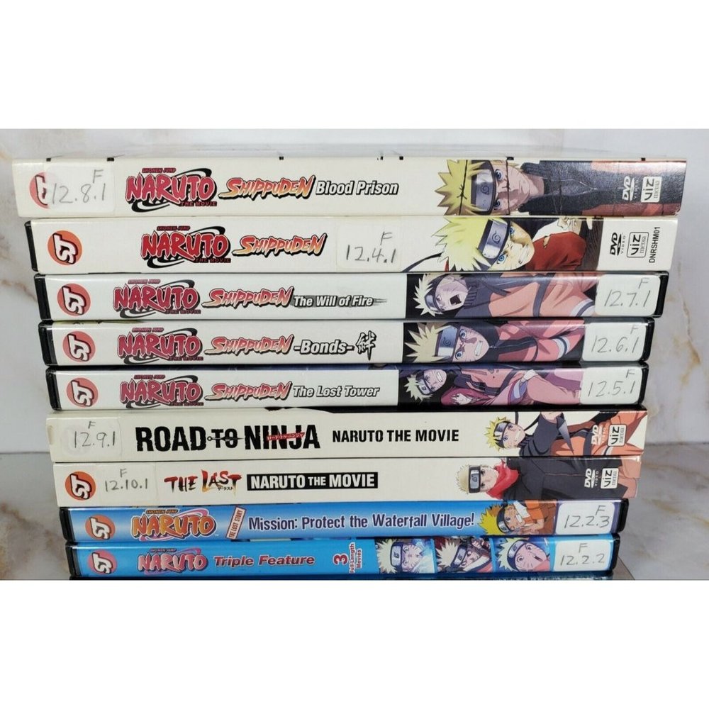 HUGE LOT OF 9 NARUTO AND SHIPPUDEN MOVIES‎ ANIME DVDS